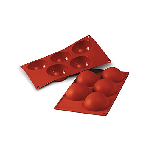 silikomart | SF001 Moule en silicone pour Monoportions SEMISFERA, anti-adhérent, 5 cavités, Lot...