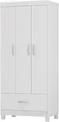 Guarda Roupas Solteiro 3 Portas 1 Gaveta Prince Demóbile (Branco)