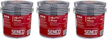 Senco 06A162P Duraspin# 6 by 1-5/8" Drywall to Wood Collated Screw (1, 000per Box) (3-(Pack))