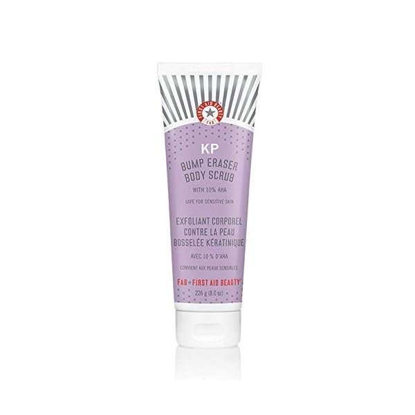 First Aid Beauty KP Bump Eraser Body Scrub Exfoliant for Keratosis Pilaris with 10% AHA – 8 oz