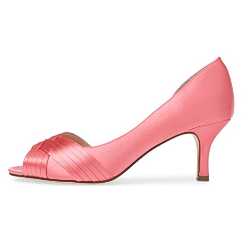 XYD Women Peep Toe Kitten Pumps Satin Crisscross Strap Low Heels Slip On D'Orsay Sandals Wedding Formal Shoes2