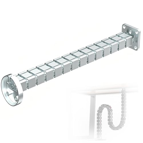 Bandeja organizadora de cables bajo escritorio 31.4 in para hogar u oficina, protege cables y previene tropiezos (Plateado)