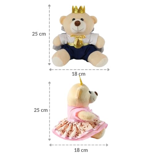 Kit De 2 Ursinhos Príncipe Princesa Realeza Casal Pelúcia Menino Menina Decoração Quarto Bebê Baby T