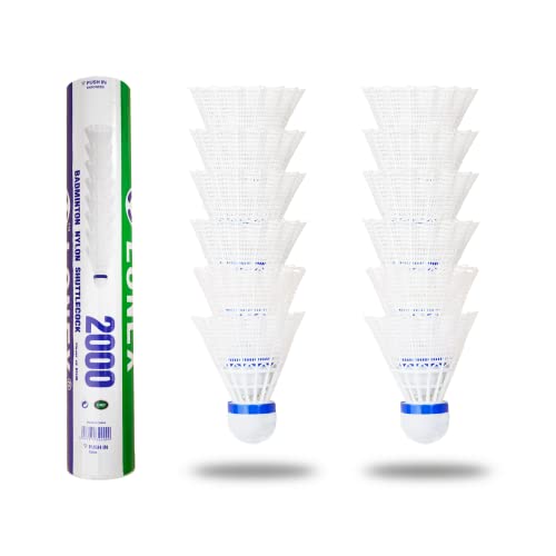 O-Kinee Federball Set Badminton Bälle,12 Stück Weiß Nylon Federbälle Langlebige Badmintonbälle...