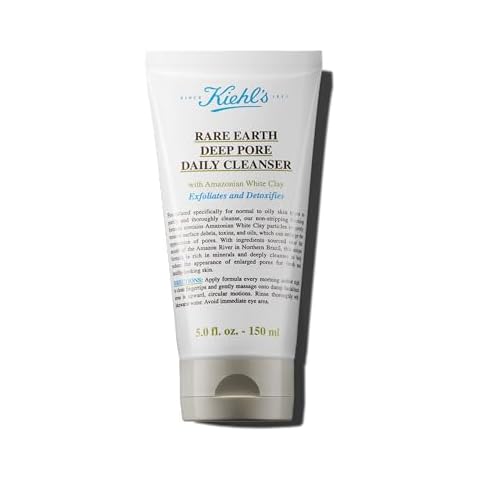 Kiehl's Rare Earth Deep Pore Daily Cleanser, Gentle Exfoliating Face Wash for Oily Skin, Detoxifies & Exfoliates Skin, Minimizes Pores, with Amazonian White Clay, Fragrance-free - 5 fl oz Cover