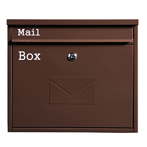 Buzón de Pared - Buzón de Pared de Estilo nórdico, buzón con Cerradura y Poste Combinado con herrajes de Montaje, Organizador de Correo de Acero galvanizado para Granjas