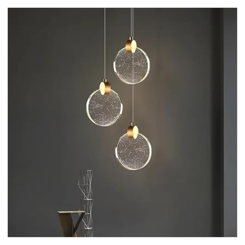 Suspension LED en cristal pour éclairer une table de salle à manger
