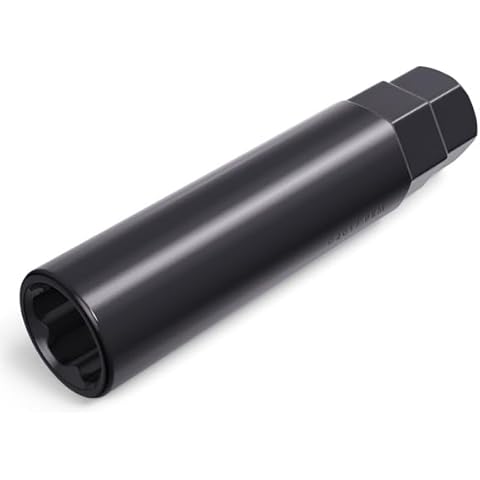 StanceMagic Large 6 Point Spline Drive Tuner Replacement Socket Key Tool for for Six Spline Truck SUV Wheel Lock Lug Nuts - 20mm Inner Diameter - 21mm 13/16" 22mm 7/8" Hex Socket Wrench - Black Cover