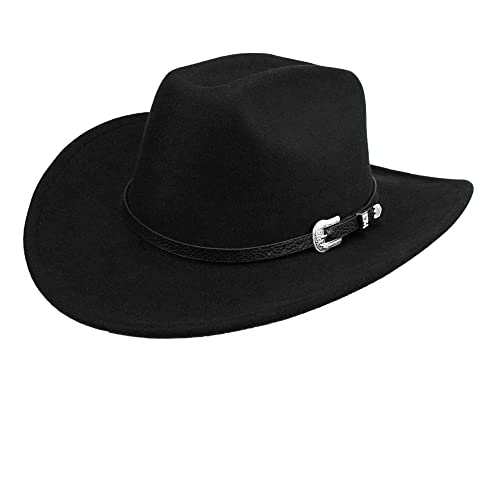 Vintage Western Cowboy Hat for Men S/M Outback Gus Cowgirl Hat Felt Roll Brim Fedora Cap for Women M - Image 8