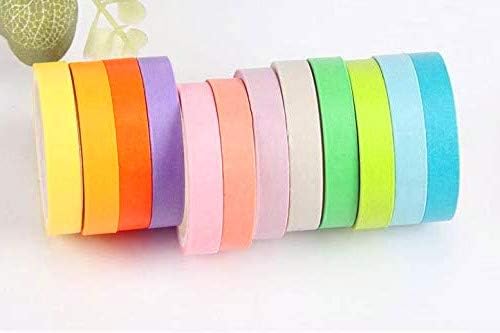 YUBX Thin Washi Tape Set Masking Tape Film Adhesive Tape Colourful for DIY Crafts, Bullet Journals, Planners, Scrapbooking, Packaging 8 mm Wide (Candy Small)