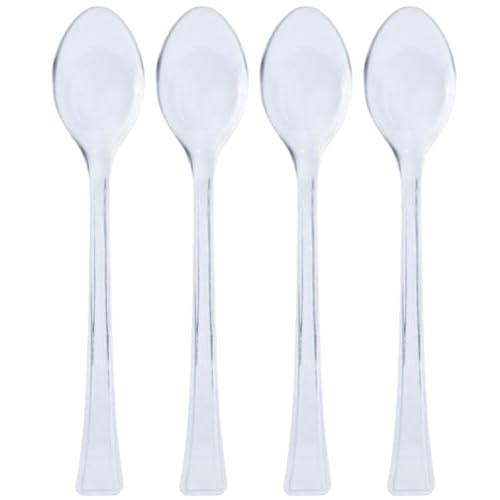 Lillian Tablesettings Mini Spoon | Clear | Pack of 48 Plastic Serve-ware, 48 Count (Spoons)