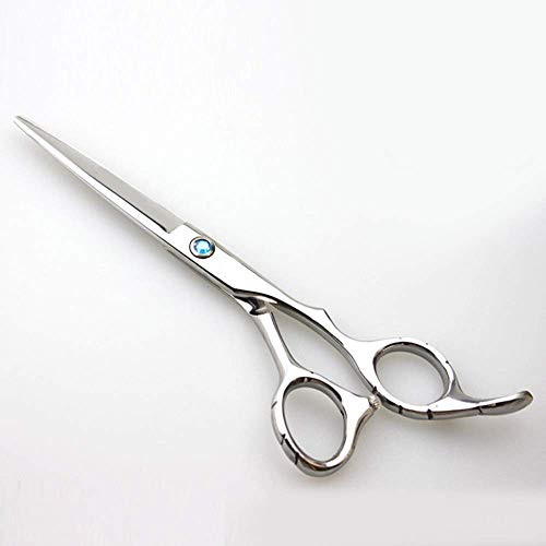 Ciseaux à cheveux coupe plate ensemble outils de coiffure 6 pouces frange argent