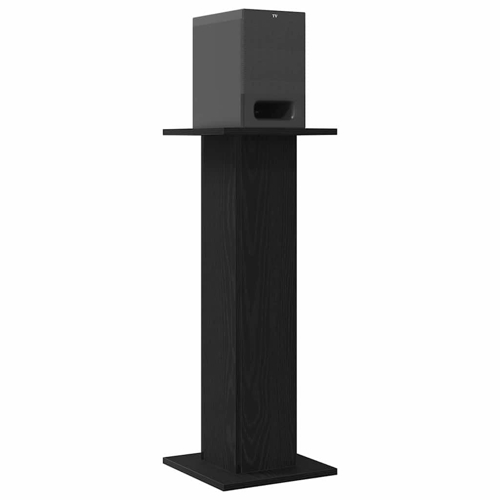vidaXL Soportes para Altavoces 2 uds. Roble Negro 30 x 30 x 80 cm | El acabado en roble negro elegante queda bien en cualquier habitación,