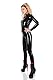 DuckyDucky Catsuit Spark - Rubber Fetish 100% Latex - back zip - transparent schwarz XXL