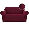 Turquoize stretch sofa slipcover loveseat cover couch covers for 2 cushion couch 1 piece sofa slipcover for living room with jacquard fabric and elastic bottom furniture protectorloveseat burgundy  urban country home decor