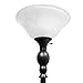 Elegant Designs LF2001-RBW 1 Light Torchiere Floor Lamp with Marbelized White Glass Shade, Restoration Bronze and White
