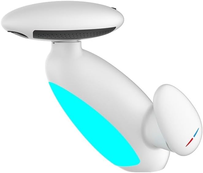 Temperature-Sensitive LED Bathroom Mixer 4-Mode Outlet Color-Changing Light 60cm Hose Hot Cold Water Fixture(B)