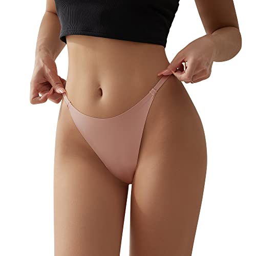 Image of DEANGELMON Seamless G-string Thongs for Women - No Show Thong Underwear Low Rise Stretch Panties Workout Pack
