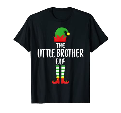 The Little Brother Elf Family Matching Group Funny Christmas Maglietta