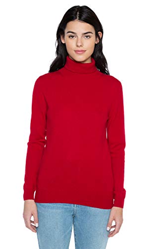 Image of JENNIE LIU Women's 100% Pure Cashmere Long Sleeve Pullover Turtleneck Sweater