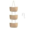 TeoKJ Over the Door Hanging Basket, 3-Tier Woven Cotton Wall-Mounted Storage Organizer Bag Decorative Hanging Nursery Baskets – Jute