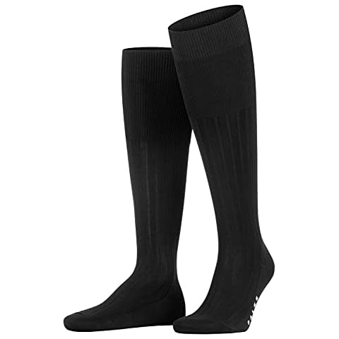 FALKE Herren Milano Kniestrümpfe Baumwolle Schwarz Blau viele weitere Farben verstärkte Kniesocken mit Muster atmungsaktiv lang einfarbig hoch und warm gerippt hochwertig 1 Paar Cover