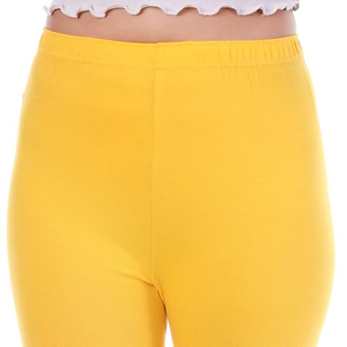 Image of TPF Women Cotton Lycra Ankle Length Leggings | 4 Way Stretchable | Mid Waist Slim Fit Tights | Soft Comfortable Ankle Legging for Girls & Ladies