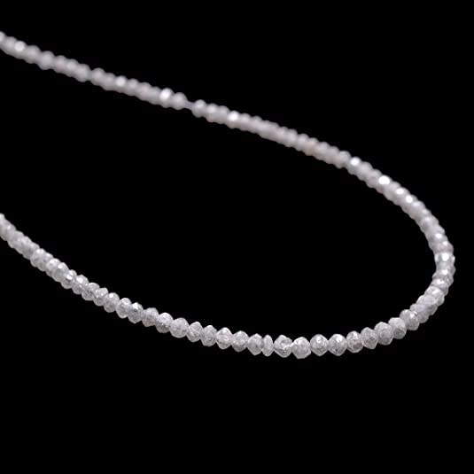 Kashish Gems & Jewels Rondelle-Perlen, natürliche AAA+, feine graue Diamanten, mikrofacettierte Rondelle-Perlen, 38,1 cm Strang, seltene weiße Diamanten, lose Perlen für Schmuck