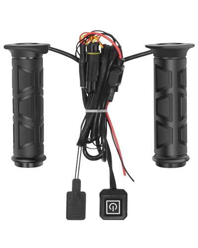Lock on Heated ATV Grips, ATV Heated Grips and Thumb Warmer, 3 Heat Settings 7-8 12V Electric Heating Handlebar Grips