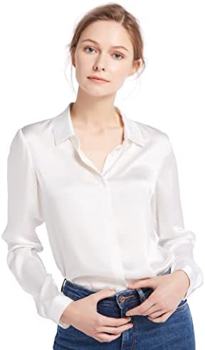 LilySilk Silk Blouse for Women 100% Pure Silk Long Sleeves Cool S...