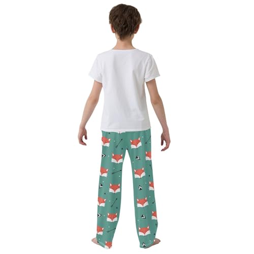 Fox Head and Arrows Boys Long Pants Soft Trousers Elastic Waist Kids Lounge Bottoms with Pockets S-XL3