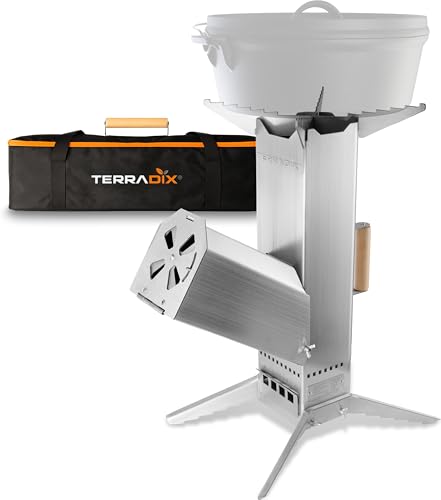 TERRADIX® Raketenofen Campinggrill Edelstahl - kochen, braten, grillen -...