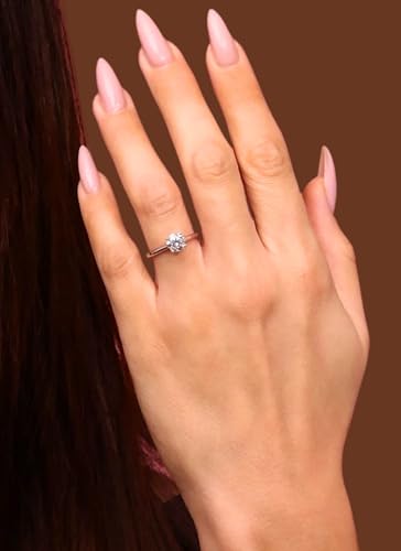 1.00-2.00 Cttw Moissanite Solitaire Engagement Ring Round Brilliant Cut 14K White Gold (D-E Color, VS Min Clarity) | Comes With Gift Box4