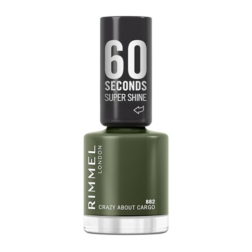 Rimmel London, 60 Seconds Super Shine, Esmalte de uñas, 882 Crazy About Cargo, 8 ml