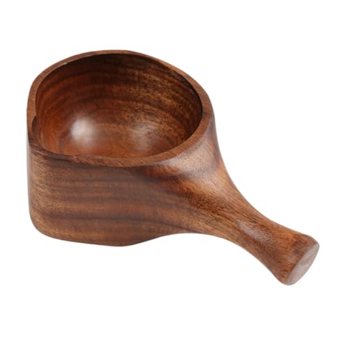 ANDRESLAD 短柄水勺 天然無塗装木製 水すくい用スプーン サウナルームや家用に適した乾燥性良好な調理ツール