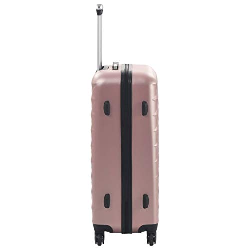 Travel with Ease using Rose Gold Hardcase Trolley Set, Durable ABS, Secure Lock, 3 Sizes for All Needs3