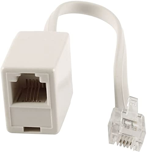 XYWHPGV RJ11 6P4C Band F Socket Telephone Adapter ADSL Splitter for Landline Telephone, White (c54c1 62dcf 48604 0e802 9c5c0 446d5