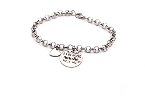 Braccialetto Testimone per un giorno amiche per la vita - Braccialetto Testimone di Nozze - Testimoni - Idea regalo testimone di nozze (Amiche)
