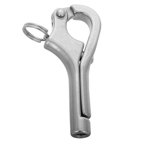 Toddmomy Marine Grade Stainless Steel Snap Shackle Lifeboat Quick Release Rail Hook Multipurpose Boat Hook