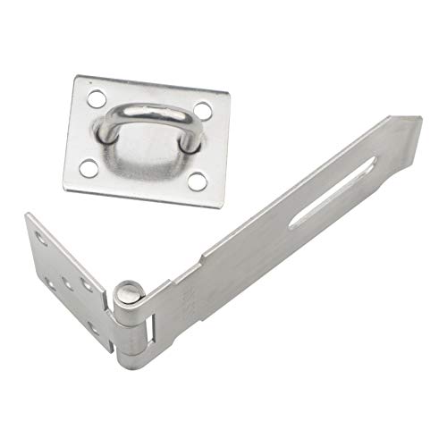 Image of 6 Pack Padlock Hasp Latch, 4 Inch Stainless Steel Security Door Clasp Hasp Lock Latch Lock Safety Padlock Clasp with Screws for Furniture, Cabinet, Drawer, Cupboard and Closet