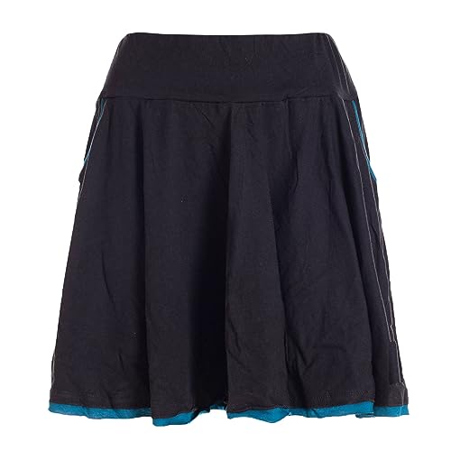 Vishes - Alternative Bekleidung - einfarbiger kurzer Damen-Rock Mini-Rock Tanz-Rock Baumwollrock schwarz 38