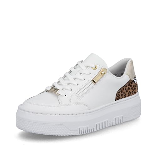 Rieker Damen Low-Top Sneaker M1900, Frauen Halbschuhe,Turnschuhe,Laufschuhe,straßenschuhe,Strassenschuhe,Sportschuhe,Weiss (80),38 EU / 5 UK
