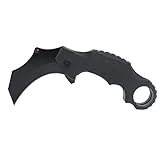 MASALONG Protection Folding Claw Tactical Outdoor fold Knife (Black)