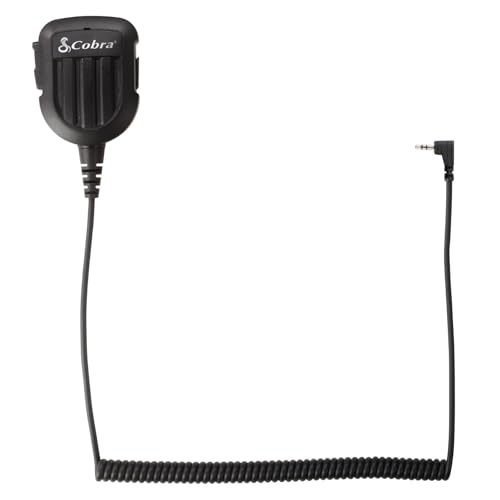 Image of Cobra Shoulder Speaker Microphone - Speaker Mic with Push-to-Talk Button for Cobra Two-Way Radios with 2.5mm Plug