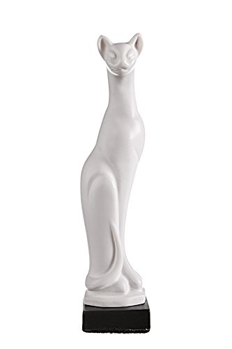 danila-souvenirs Statuette/Figurine décorative en marbre de Chat Blanc Debout 13 cm