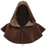 PROCOS Medieval Cowl Hat Renaissance Cowl Cape Hooded Rogue Gothic Pagan Costume Accessory