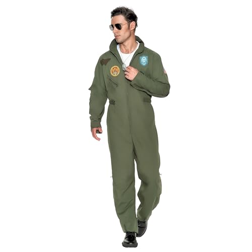 Spooktacular Creations Men's Fighter Pilot Jumpsuit Costume with Accessory - image 3