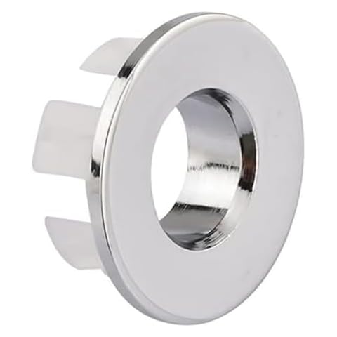 Greenspring Sink Basin Trim Overflow Cover Brass Insert in Hole Round Caps Chrome Cover