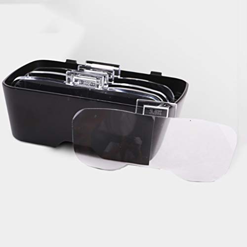 Kopfmontierte Lupenbrille mit Abnehmbarer ultraheller LED-Stirnlampe - 5 austauschbare Linsen: 1,0-fache, 1,5-fache, 2,0-fache, 2,5-fache, 3,5-fache Vergrößerung