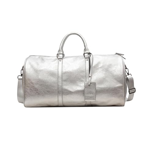 Sac de sport argent grand format pour gym et nuit